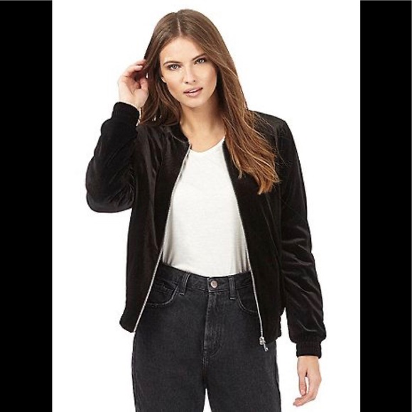 Red Herring Velvet Bomber Jacket 